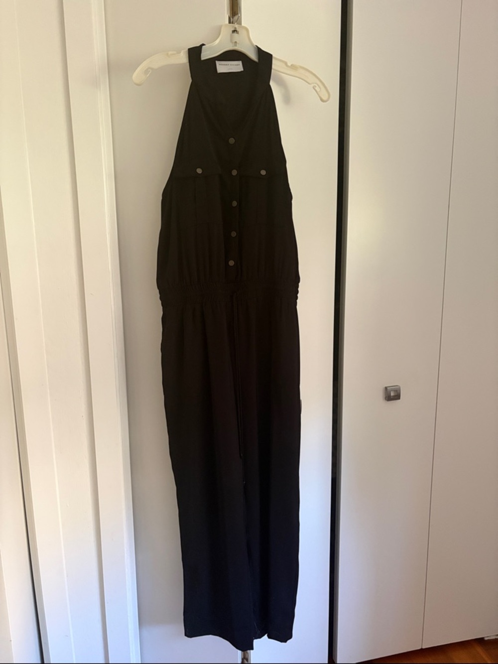 Modern Citizen Black Sleeveless Button-Front Jumpsuit